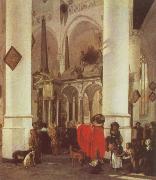 Emmanuel de Witte Interior of the Nieuwe Kerk,Delft with the Tomb of WIlliam i of Orange USA oil painting artist